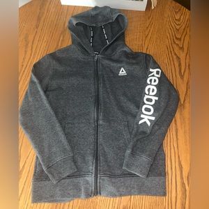 REEBOK BOYS SIZE MEDIUM ZIP UP GRAY HOODIE JACKET